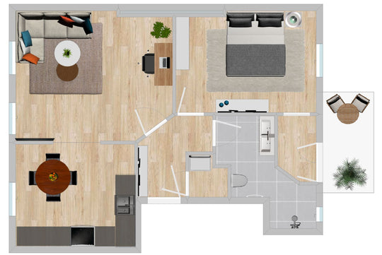 Wohnung 2 – 3. Obergeschoss | 2,5-Zimmer | ca. 59 m²